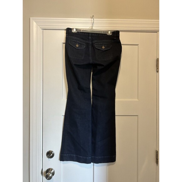 Ann Taylor Loft Modern Flare Dark Denim Jeans Size 6 Low Rise Y2K Stretch City - Picture 8 of 9